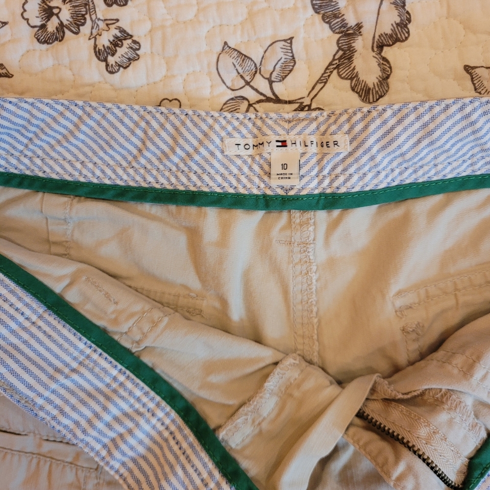 Tommy Hilfiger Light Tan Cargo Shorts Drawstring And Button Fly Sz 10 - Picture 11 of 15